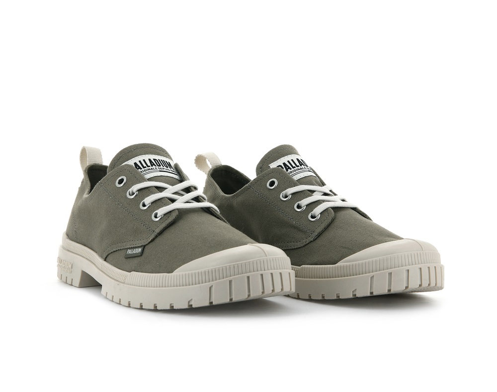 Zapatillas Palladium PAMPA SP20 LOW CANVAS Mujer Verde | Costa Rica-87396